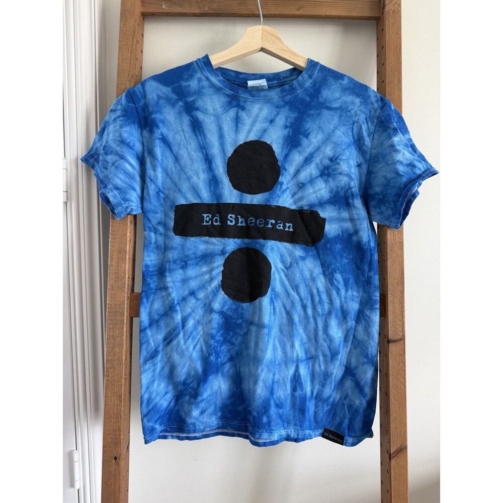 Official Ed Sheeran Divide Tour T-Shirt Women Small Blue Tie Dye Graphic Tee